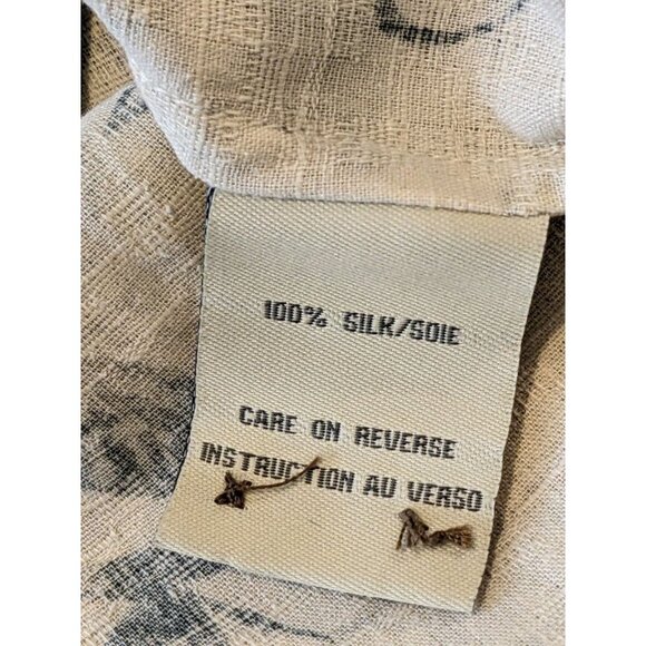 Solitude Mens M Hawaiian Shirt Washable Silk Sage Green Brown Leaf Island Resort - Picture 4 of 5